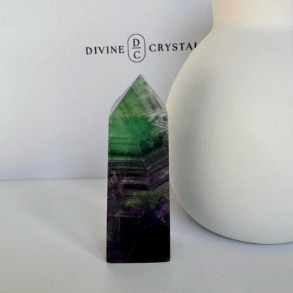 Snowflake Fluorite Tower (4-Sided)