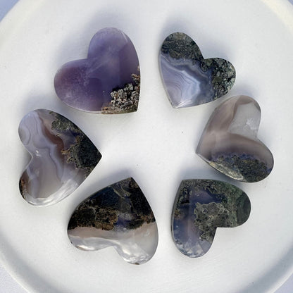 Scenic Moss Agate Heart
