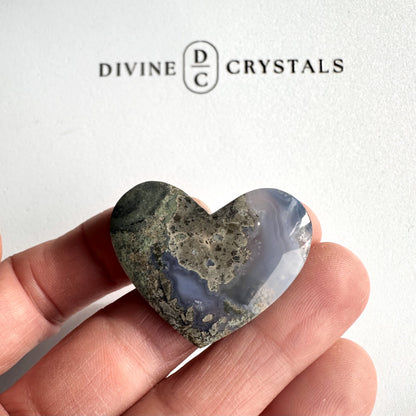 Scenic Moss Agate Heart