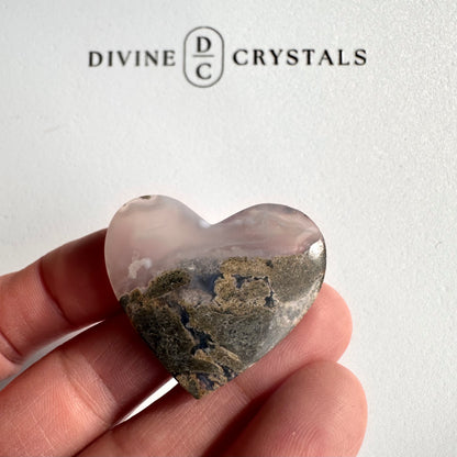 Scenic Moss Agate Heart
