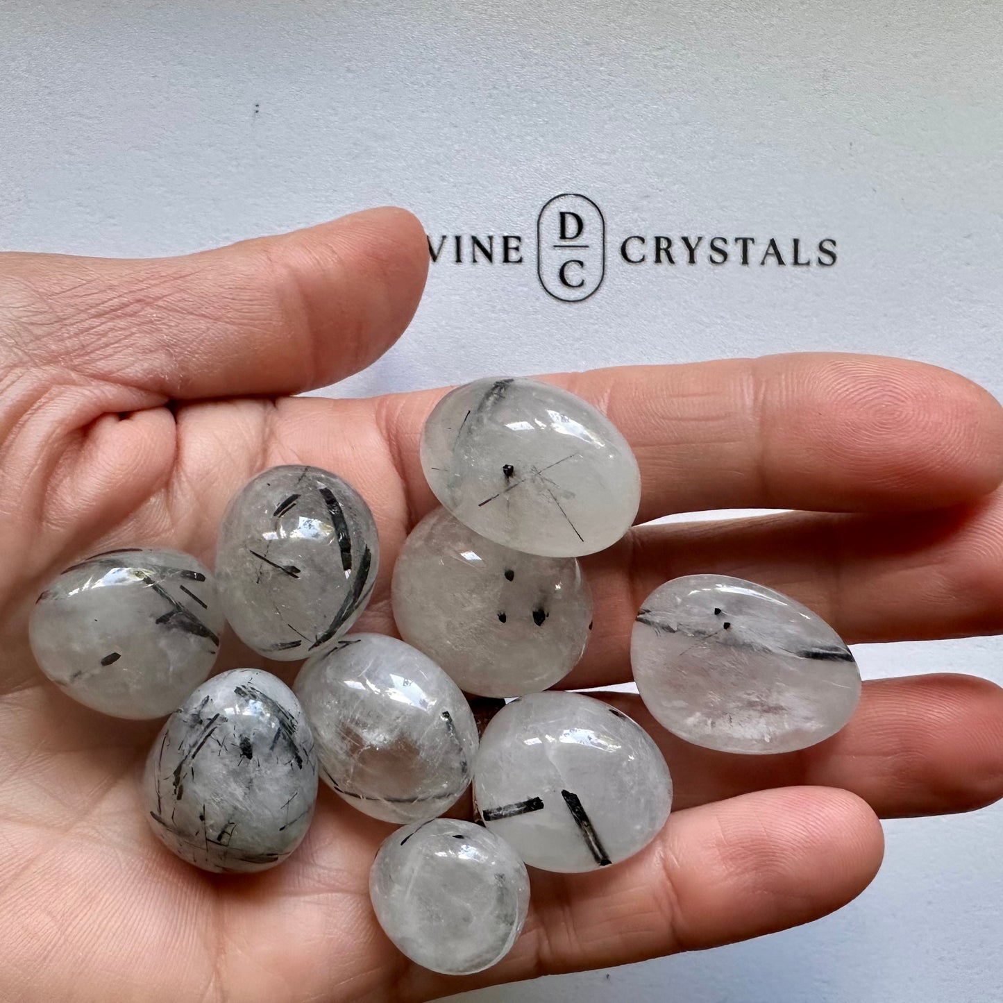 Black Tourmaline in Quartz Tumble