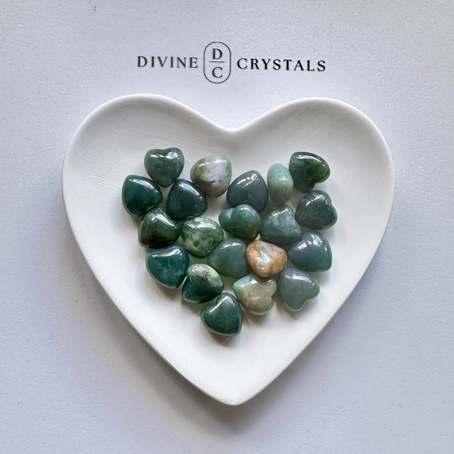 Moss Agate Mini Hearts