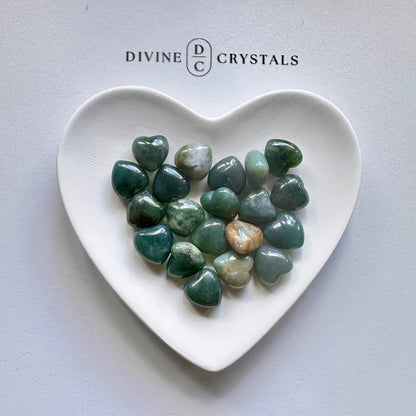 Moss Agate Mini Hearts