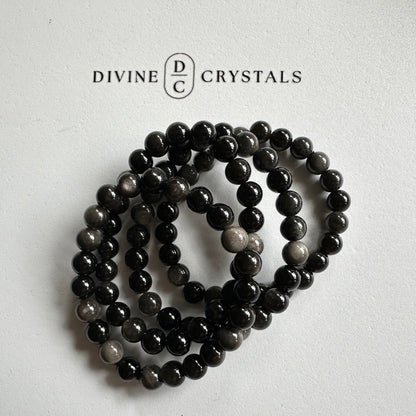 Silver Sheen Obsidian Bracelet