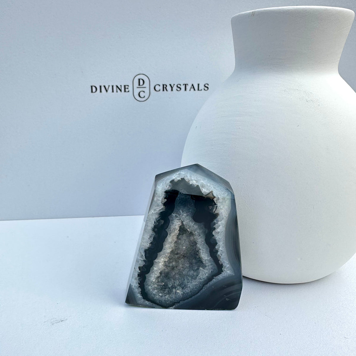 Black Druzy Agate Freeform – Grounding & Protection