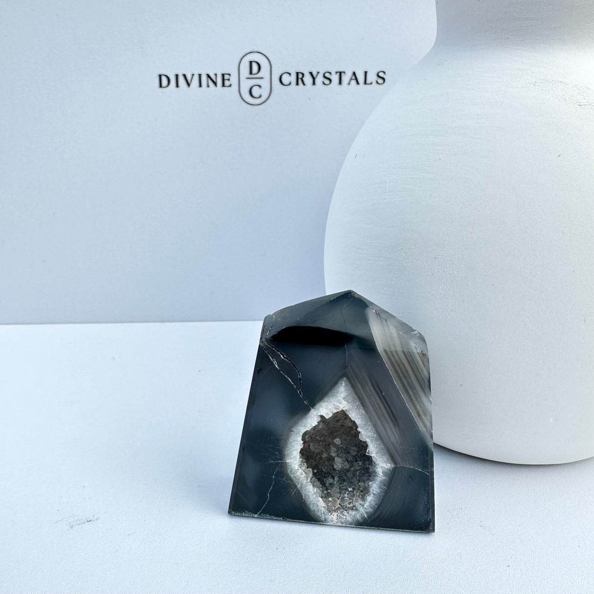 Black Druzy Agate Freeform – Grounding & Protection