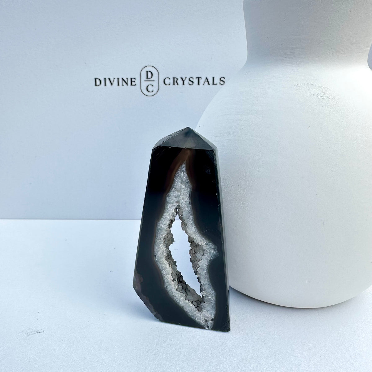 Black Druzy Agate Freeform – Grounding & Protection