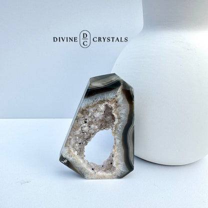 Black Druzy Agate Freeform – Grounding & Protection