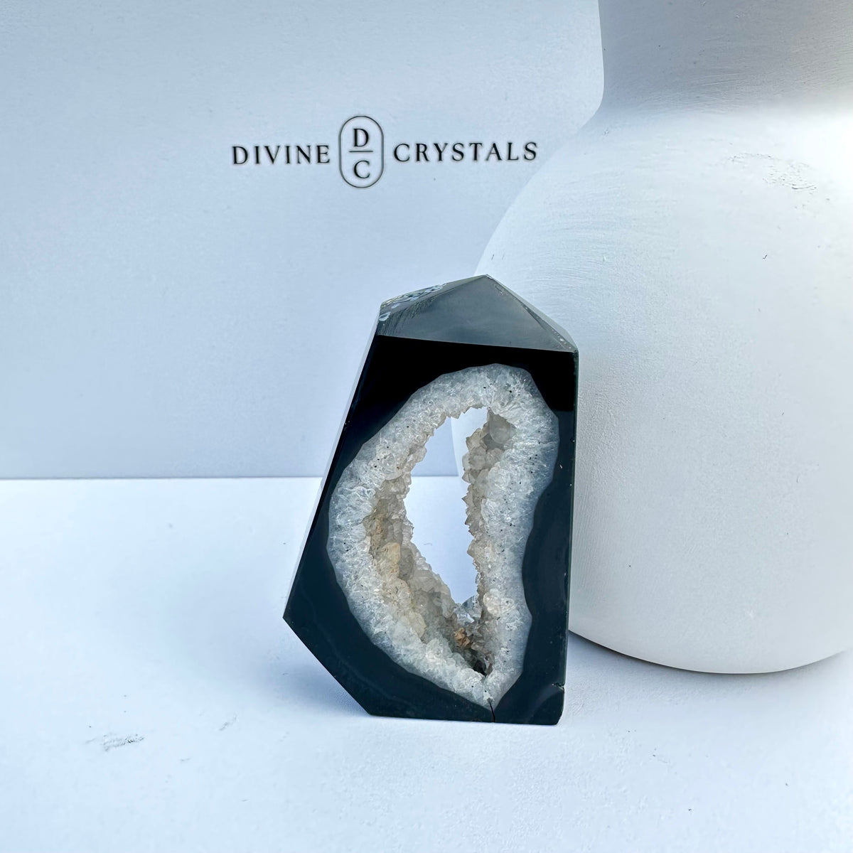 Black Druzy Agate Freeform – Grounding & Protection