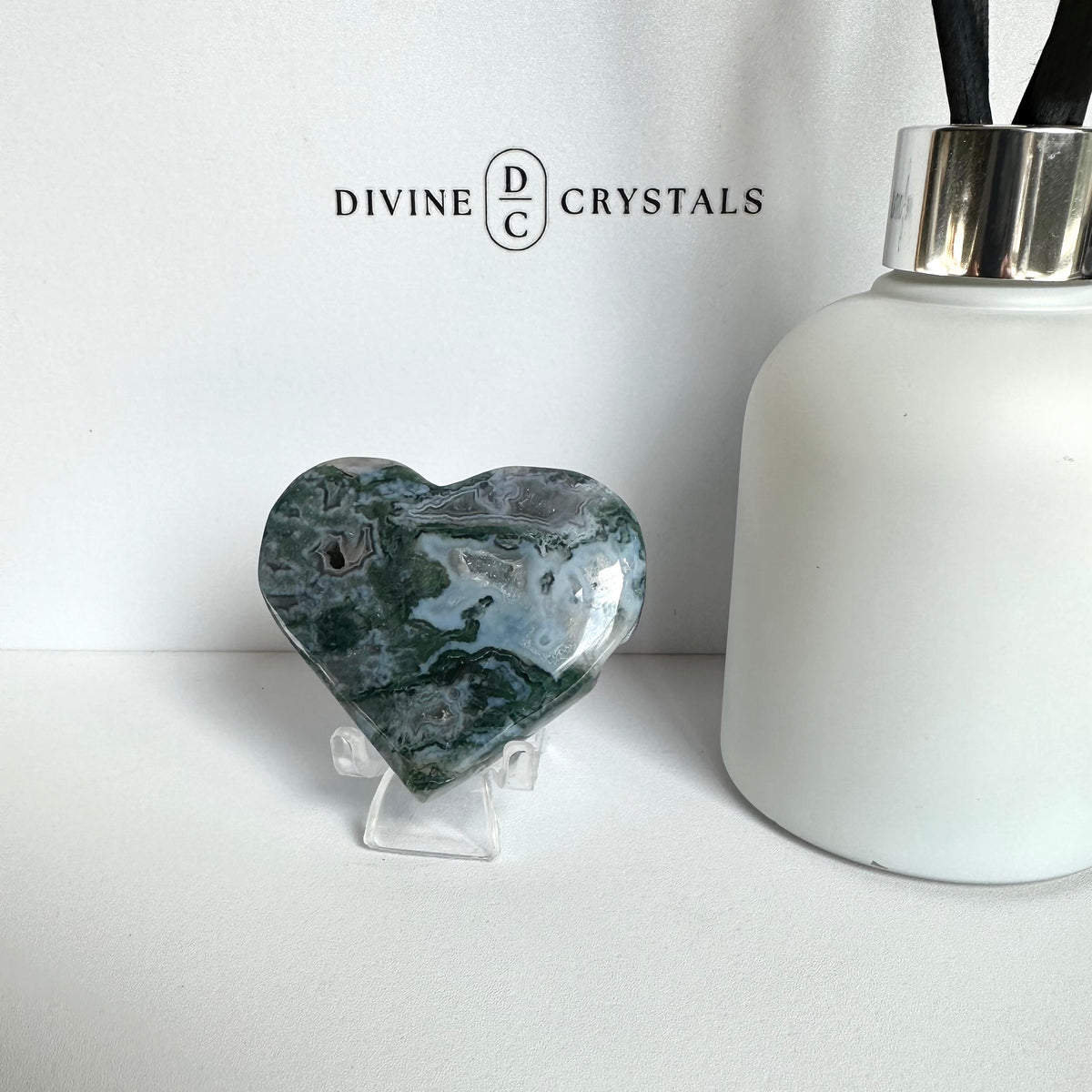 Moss Agate Heart – Growth & Grounding