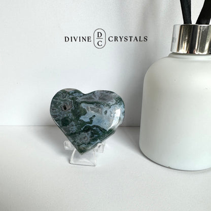Moss Agate Heart – Growth & Grounding