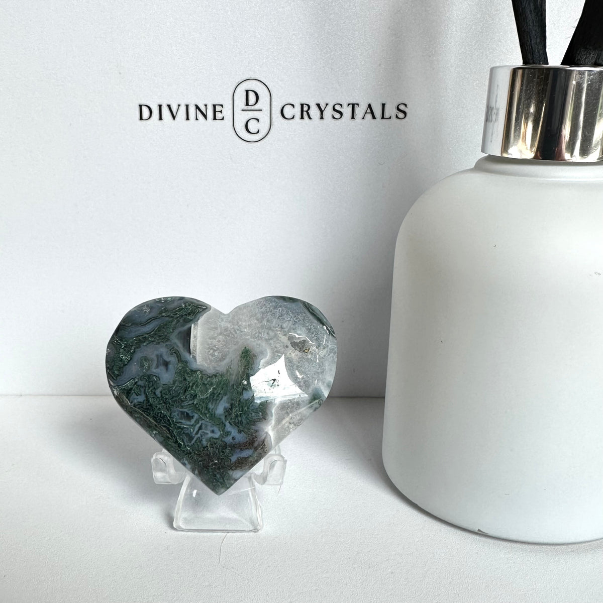 Moss Agate Heart – Growth & Grounding
