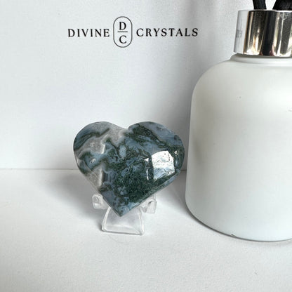 Moss Agate Heart – Growth & Grounding