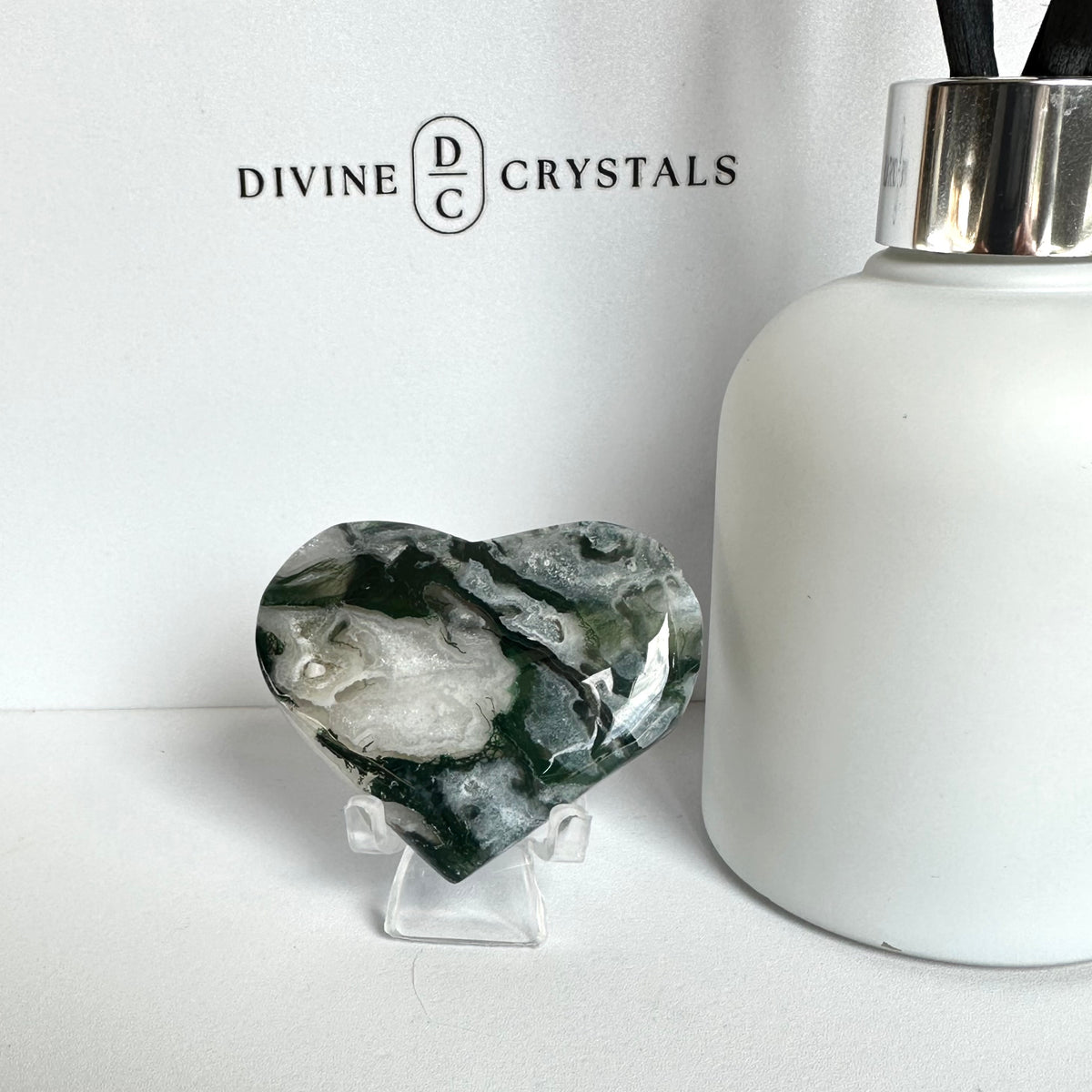 Moss Agate Heart – Growth & Grounding