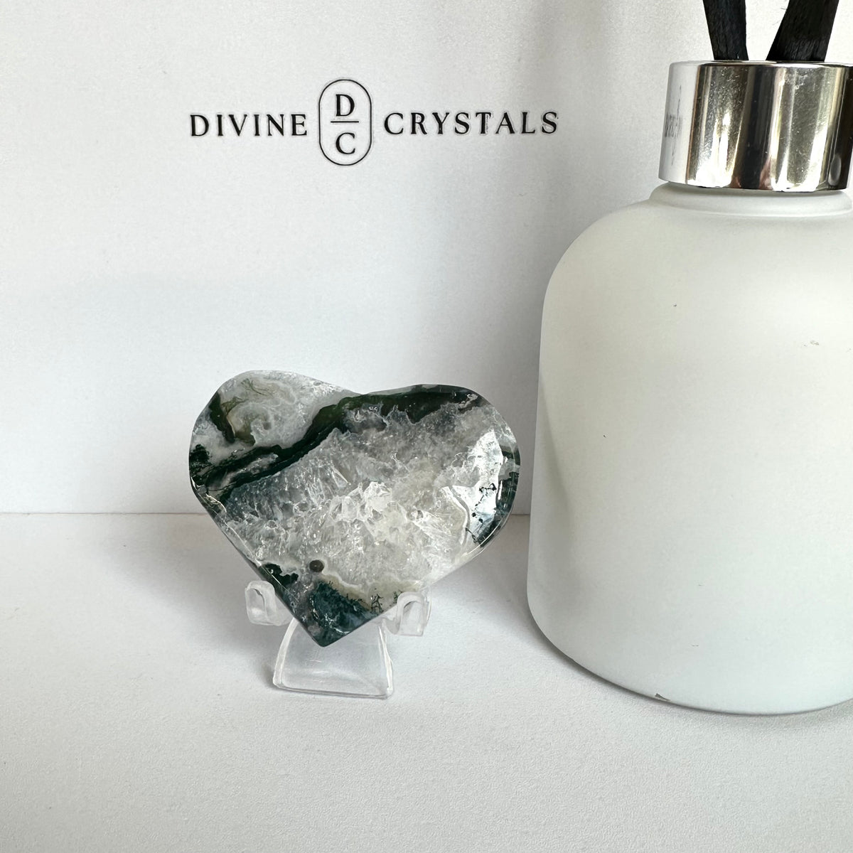Moss Agate Heart – Growth & Grounding
