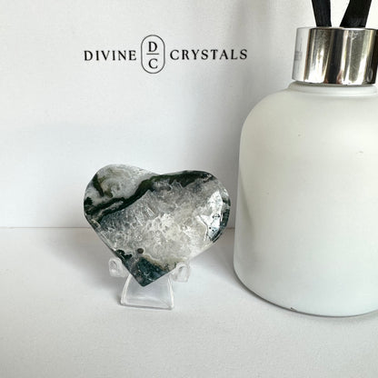 Moss Agate Heart – Growth & Grounding