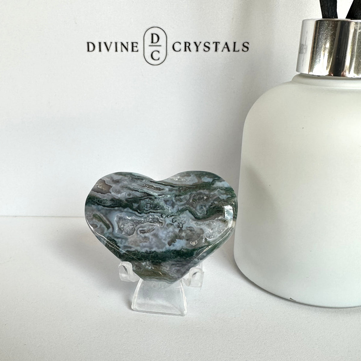 Moss Agate Heart – Growth & Grounding