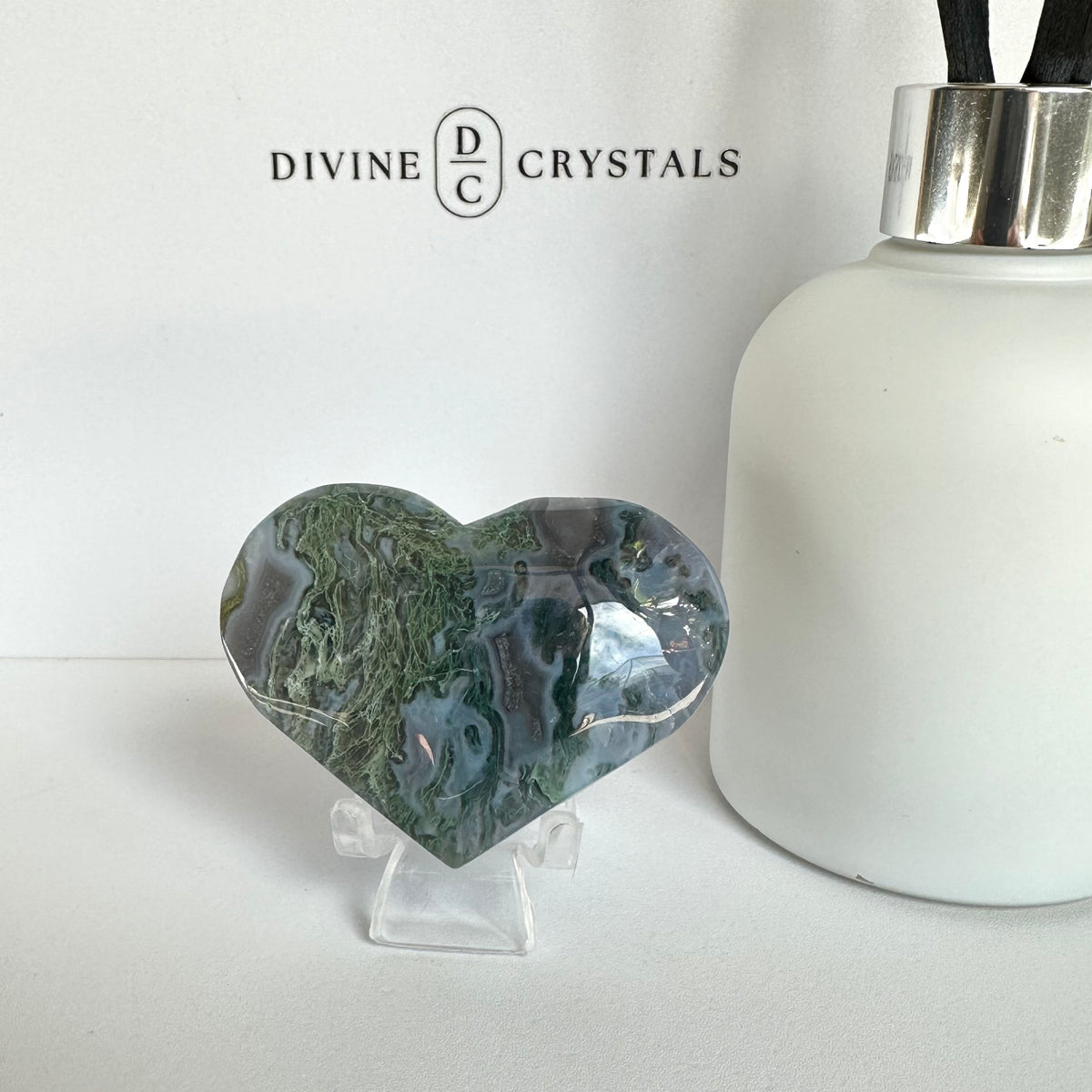 Moss Agate Heart – Growth & Grounding