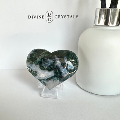 Moss Agate Heart – Growth & Grounding