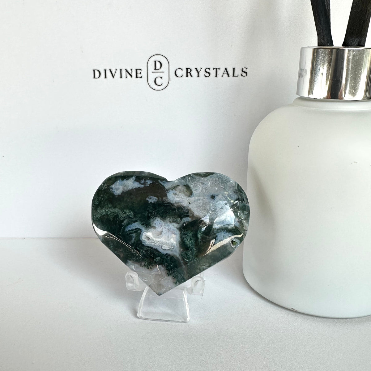 Moss Agate Heart – Growth & Grounding