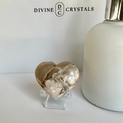 Green Flower Agate Heart – Growth & New Beginnings