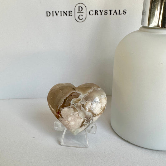 Green Flower Agate Heart – Growth & New Beginnings