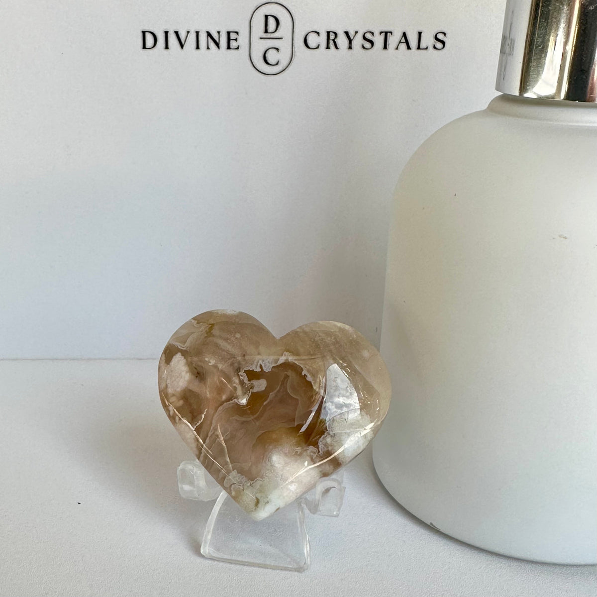 Green Flower Agate Heart – Growth & New Beginnings