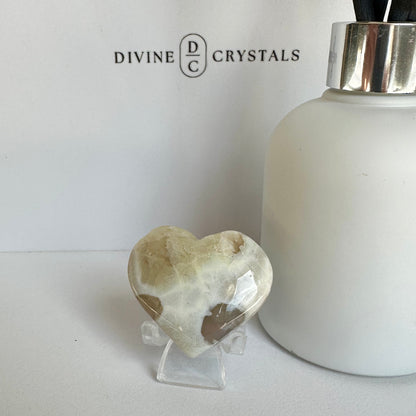 Green Flower Agate Heart – Growth & New Beginnings