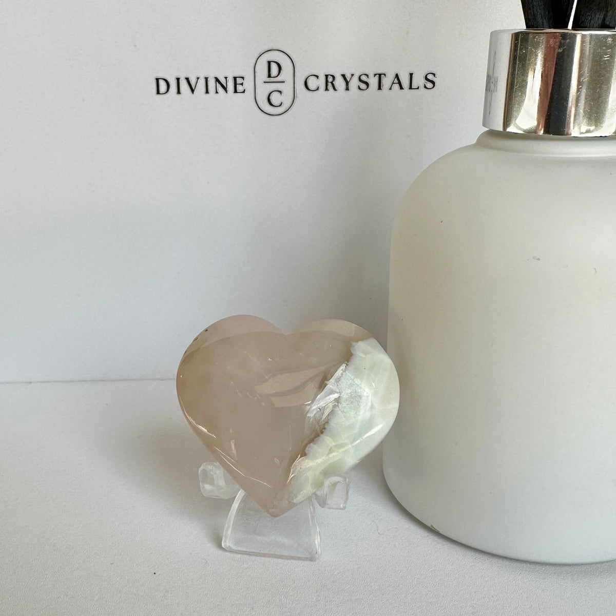 Green Flower Agate Heart – Growth & New Beginnings