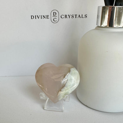 Green Flower Agate Heart – Growth & New Beginnings