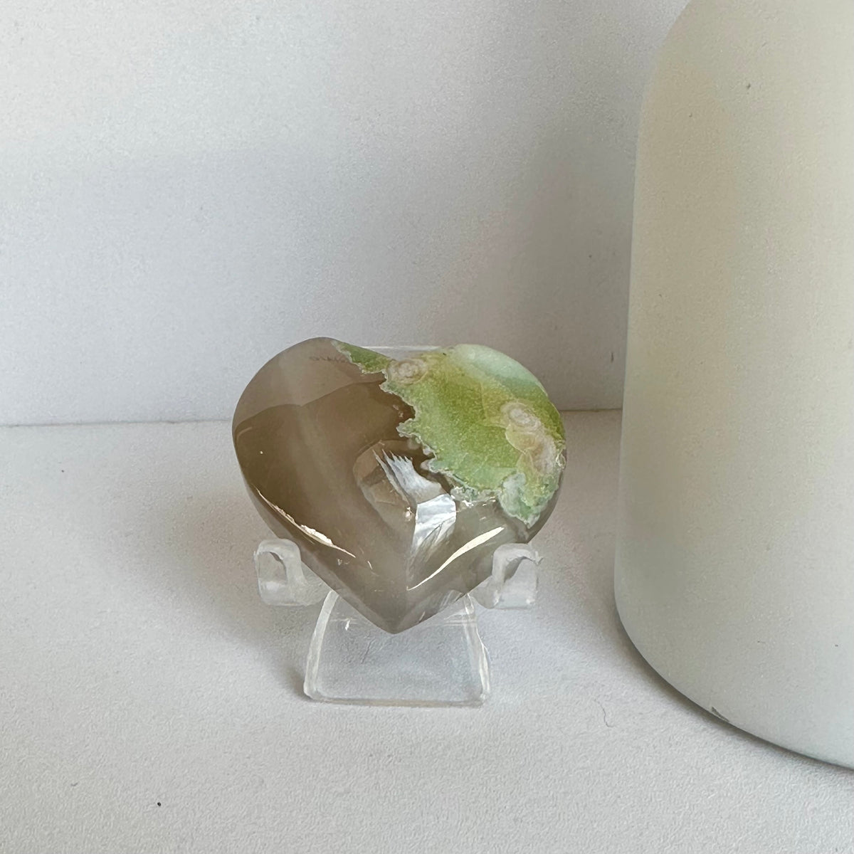 Green Flower Agate Heart – Growth & New Beginnings