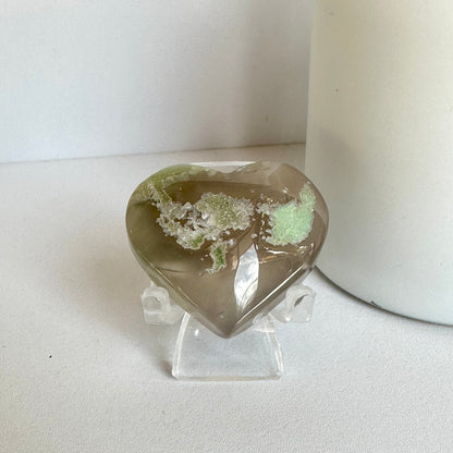 Green Flower Agate Heart – Growth & New Beginnings