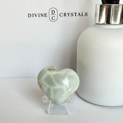 Green Flower Agate Heart – Growth & New Beginnings