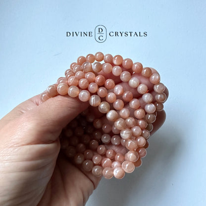 Peach Moonstone Bracelet – Calm & Emotional Balance