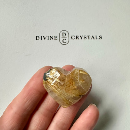 Golden Rutile Heart – Clarity & Abundance