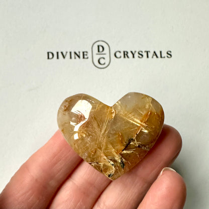Golden Rutile Heart – Clarity & Abundance