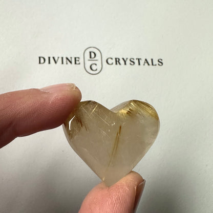 Golden Rutile Heart – Clarity & Abundance