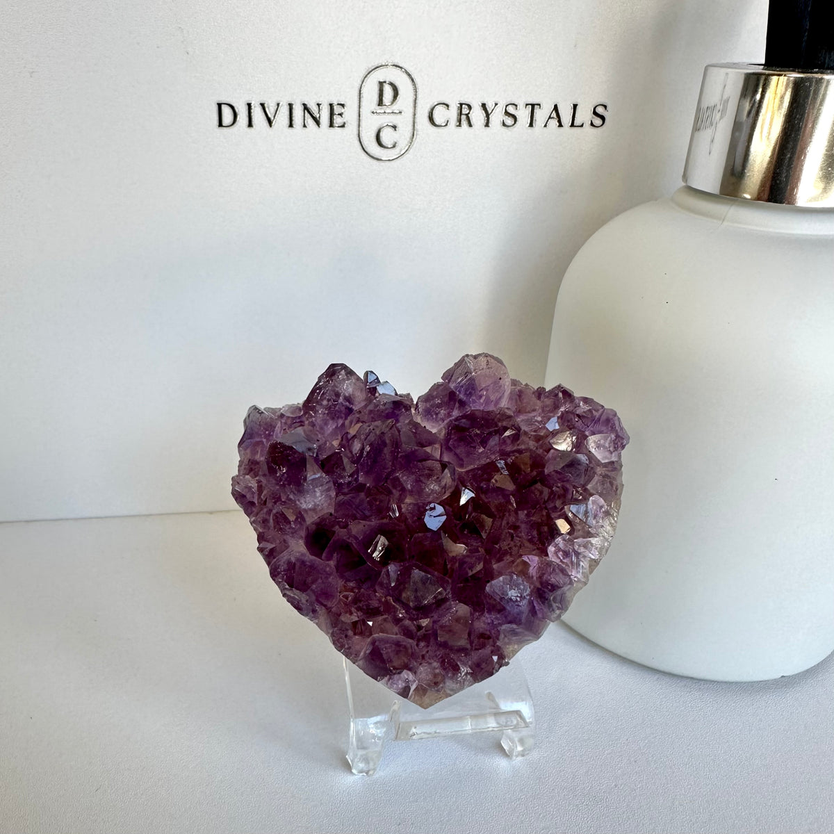 Amethyst Cluster Hearts – Intuition • Calm • Protection