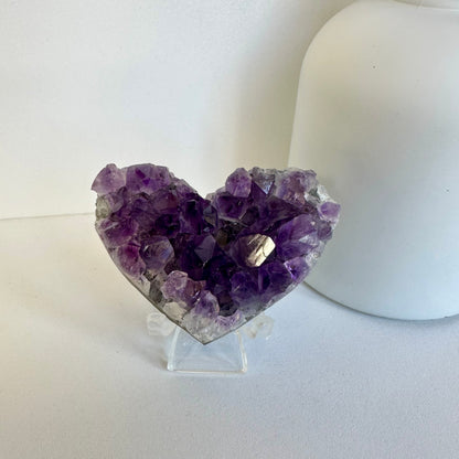 Amethyst Cluster Hearts – Intuition • Calm • Protection