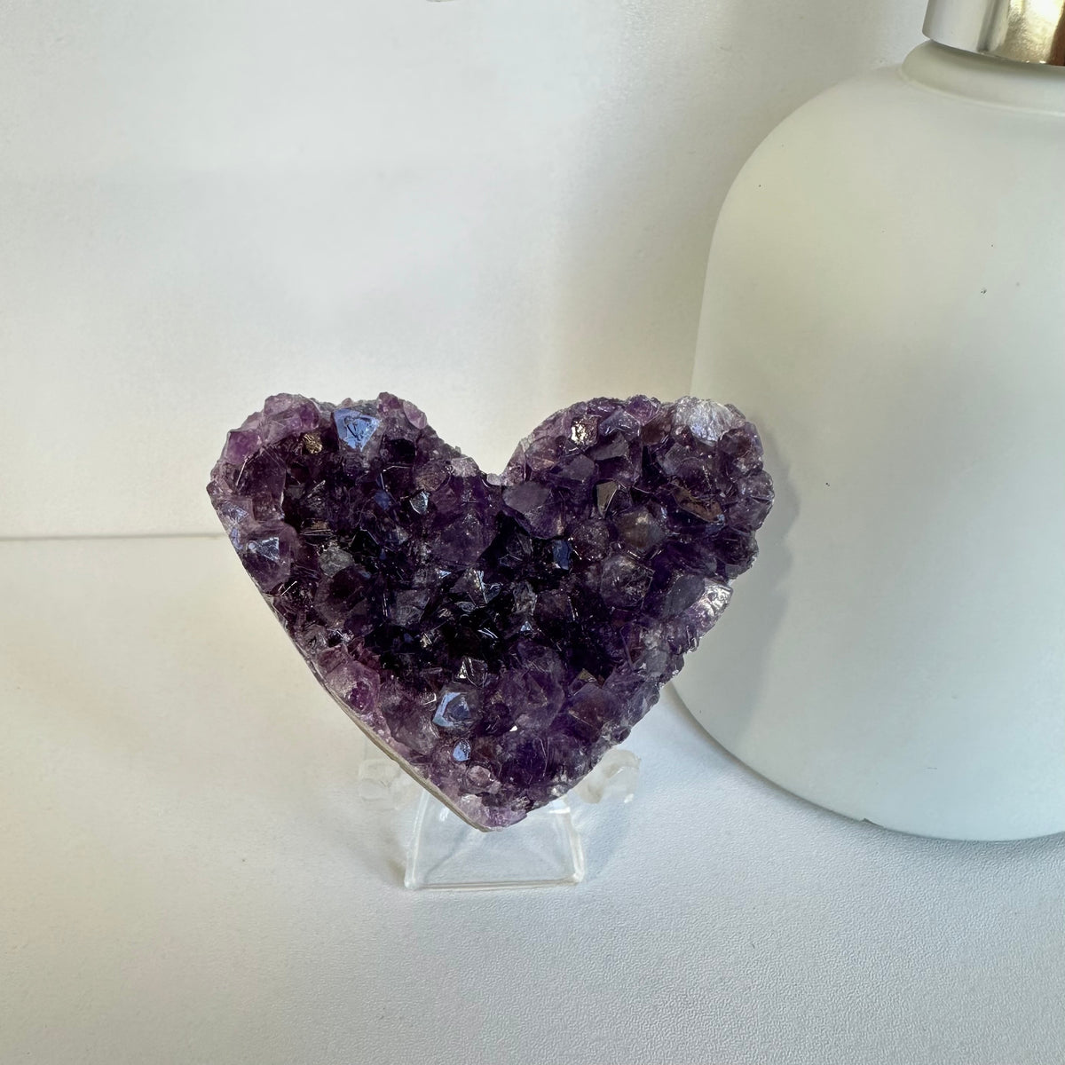 Amethyst Cluster Hearts – Intuition • Calm • Protection