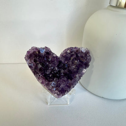 Amethyst Cluster Hearts – Intuition • Calm • Protection