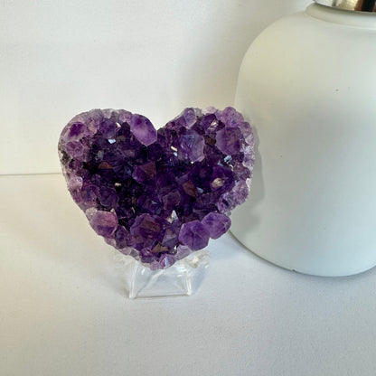 Amethyst Cluster Hearts – Intuition • Calm • Protection