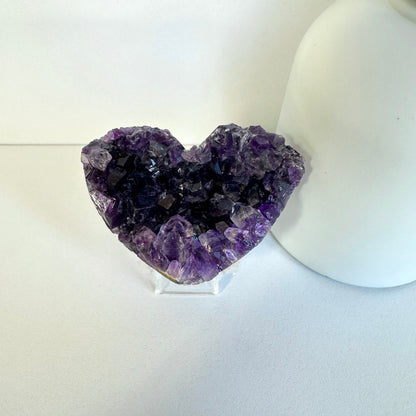Amethyst Cluster Hearts – Intuition • Calm • Protection
