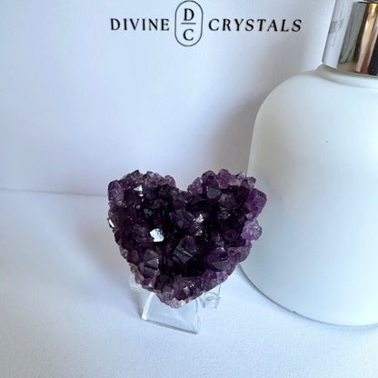 Amethyst Cluster Hearts – Intuition • Calm • Protection