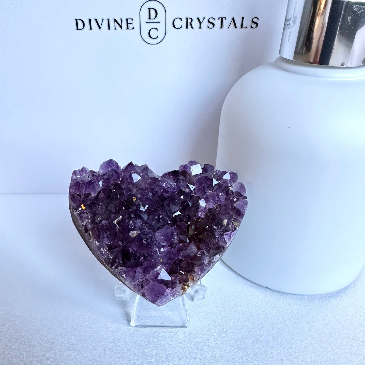 Amethyst Cluster Hearts – Intuition • Calm • Protection