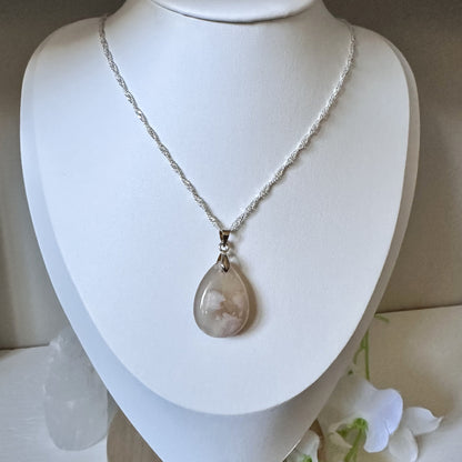 Flower Agate Pendant - Droplet #1