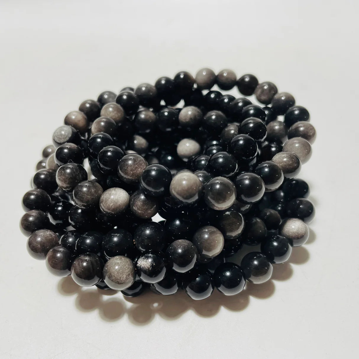 Silver Sheen Obsidian Bracelet