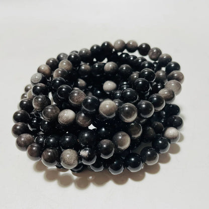 Silver Sheen Obsidian Bracelet