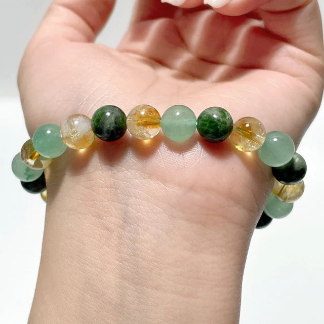 Citrine, Green Aventurine & Diopside Bracelet