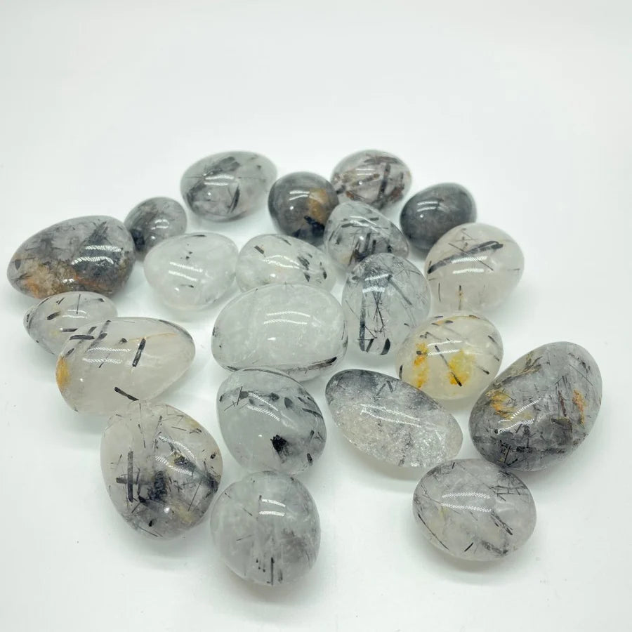 Black Tourmaline in Quartz Tumble